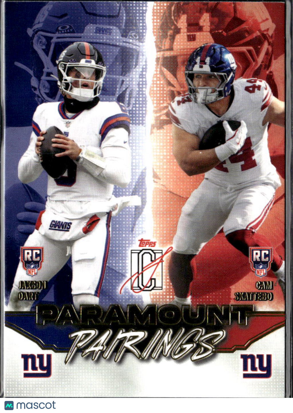Jaxson Dart / Cam Skattebo 2025 Topps Signature Class Pairings RC Giants