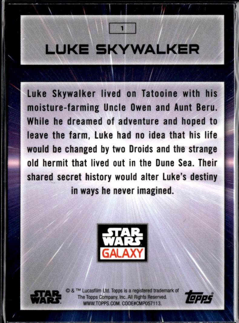 Luke Skuwalker Topps Chrome Star Wars Galaxy #1