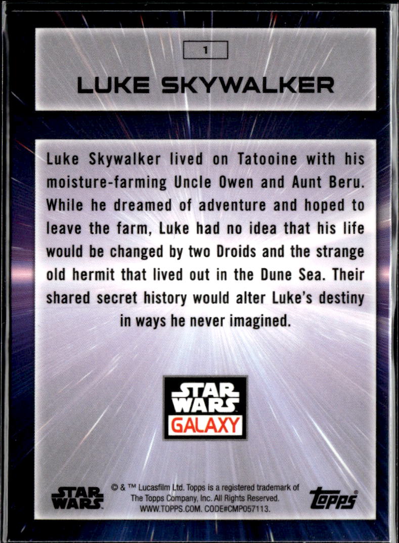Luke Skuwalker Topps Chrome Star Wars Galaxy #1