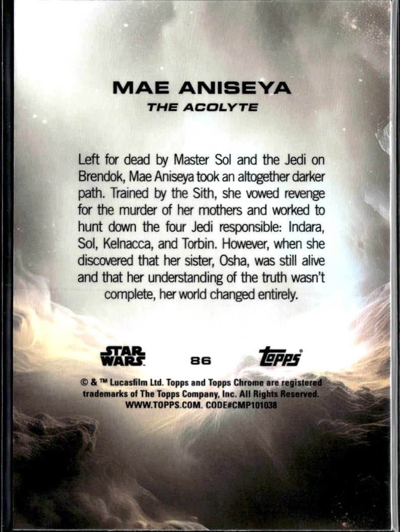 Mae Anuseya 2025 Topps Chrome Star Wars Sapphire Debut #86