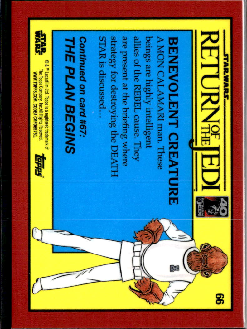 Benevolent Creature Topps Star Wars Sapphire Red 40th Anniversary #66