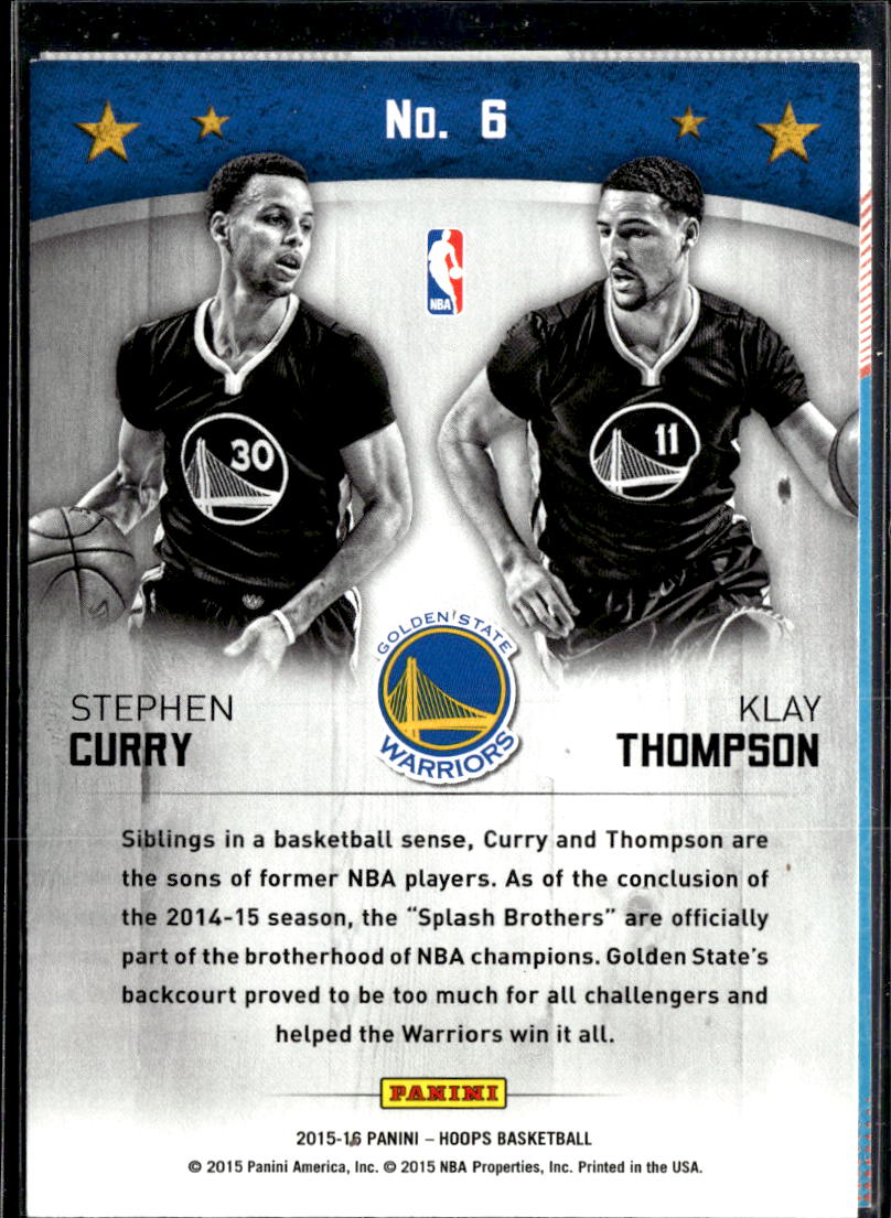 Klay Thompson Stephen Curry 2015 Panini Hoops Court Kings Golden State Warriors