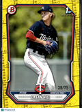 Dasan Hill 2026 Bowman 1st Yellow Parallel /75 Minnesota Twins