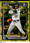 Myles Naylor 2024 Bowman Chrome Yellow Sapphire /75 Oakland Athletics