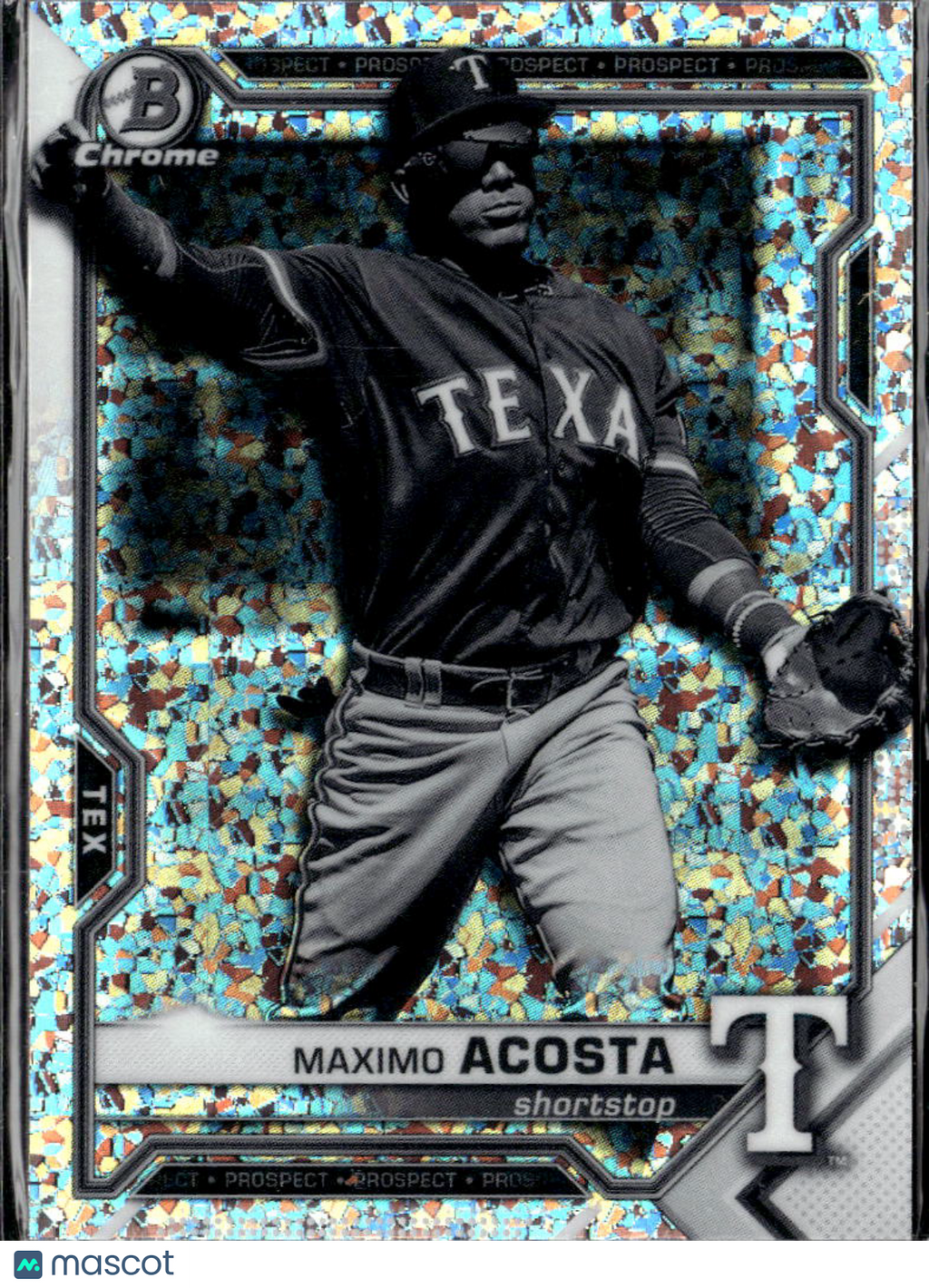 Maximo Acosta 2021 Bowman Chrome Mini Diamond Texas Rangers
