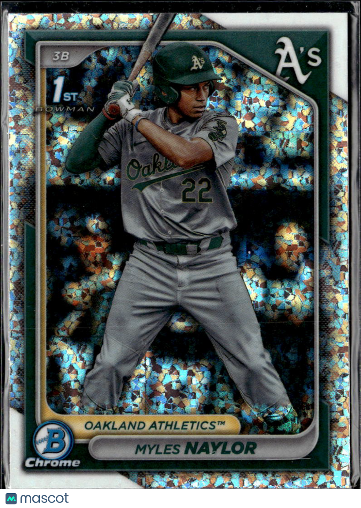 Myles Naylor 2024 Bowman Chrome 1st Mini Diamond Oakland Athletics