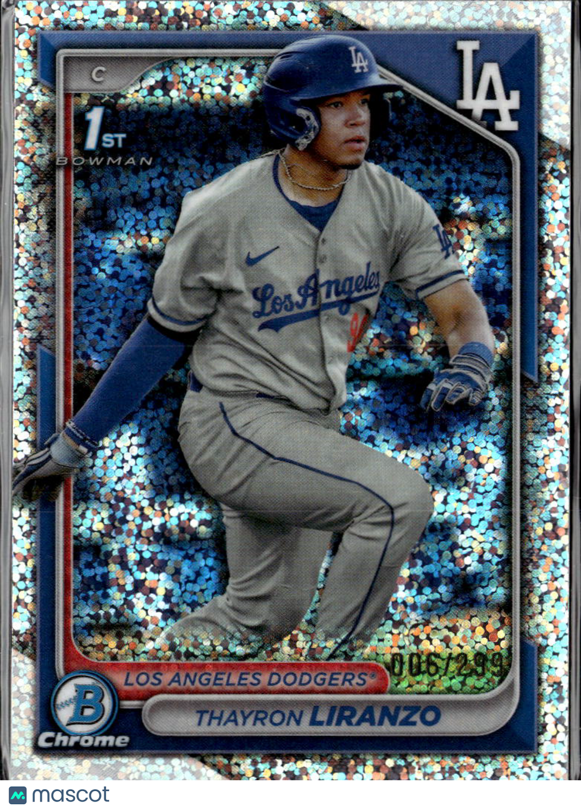 Thayron Liranzo 2024 Bowman Chrome 1st Speckle Refractor /299 LA Dodgers