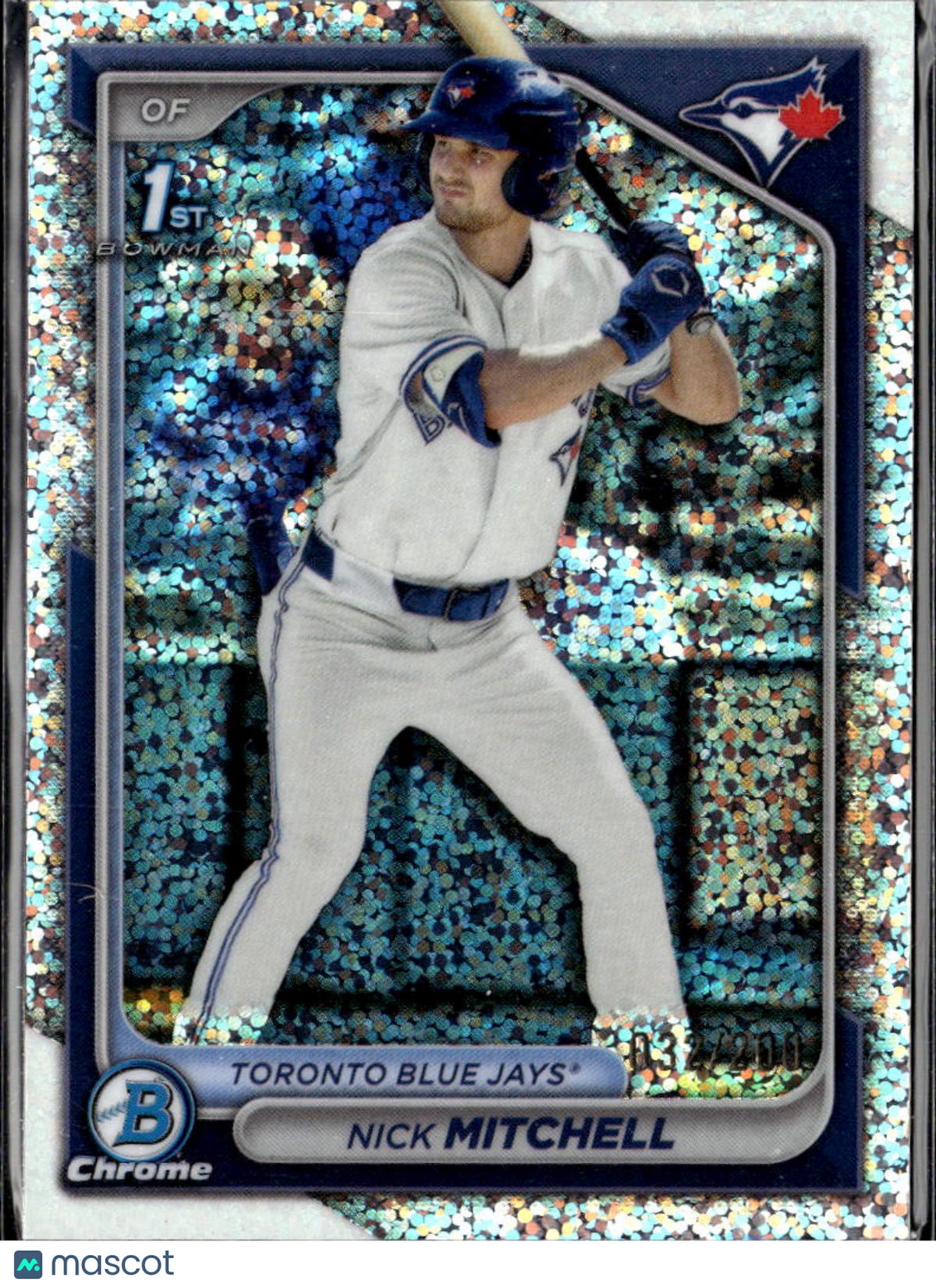 Nick Mitchell 2024 Bowman Chrome 1st Speckle Refractor /200 Toronto Blue Jays