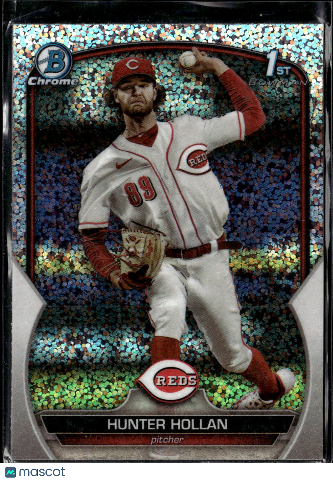 Hunter Hollan 2023 Bowman Chrome 1st Speckle Refractor Cincinnati Reds