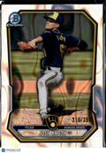 Josh Knoth 2026 Bowman Chrome Raywave Lava /399 Milwaukee Brewers