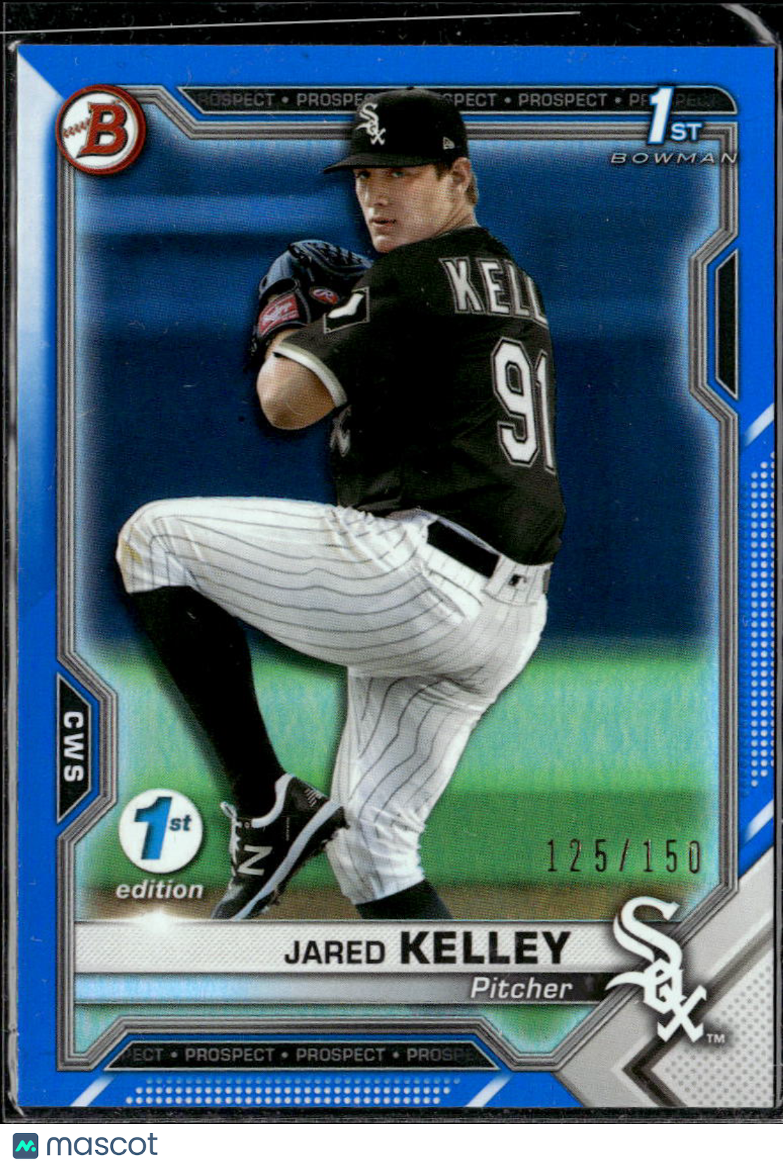 Jared Kelley 2021 Bowman Draft 1st Edition Blue Foil /150 Chicago White Sox