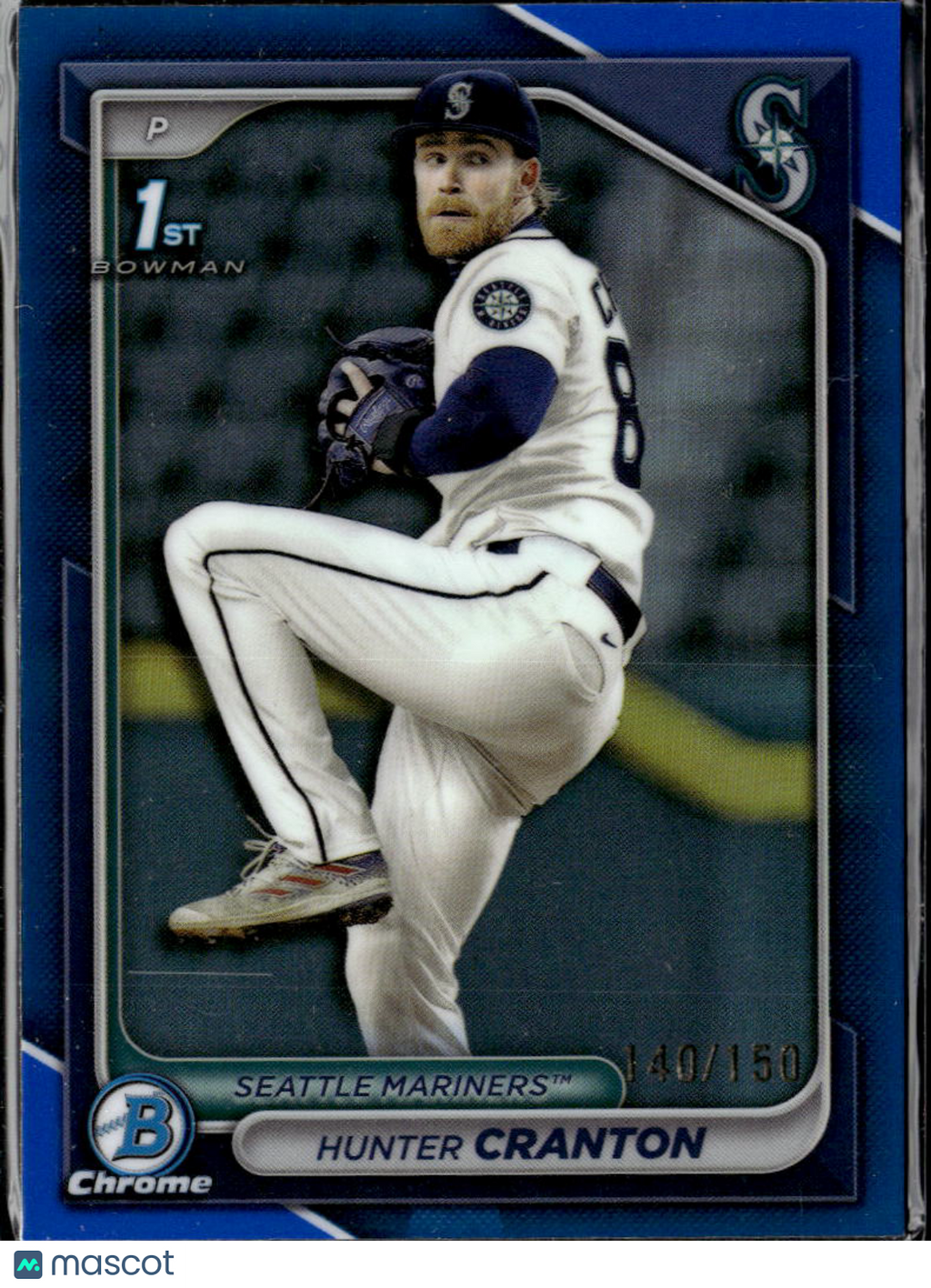 Hunter Cranton 2024 Bowman Chrome 1st Blue Refractor /150 Seattle Mariners