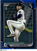 Hunter Cranton 2024 Bowman Chrome 1st Blue Refractor /150 Seattle Mariners
