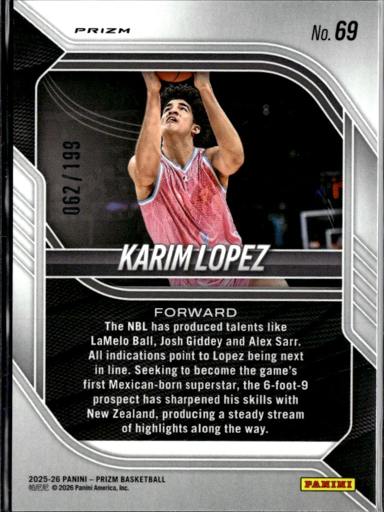Karim Lopez 2026 Prizm Blue Rookie RC Grizzlies /199