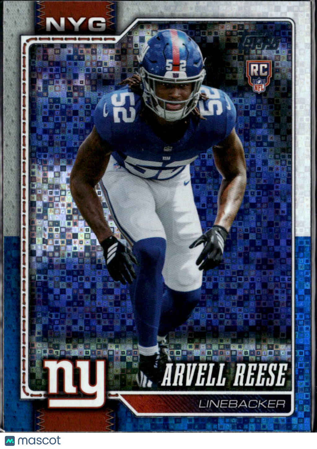 Arvell Reese 2026 Topps Blue White Rookie RC New York Giants