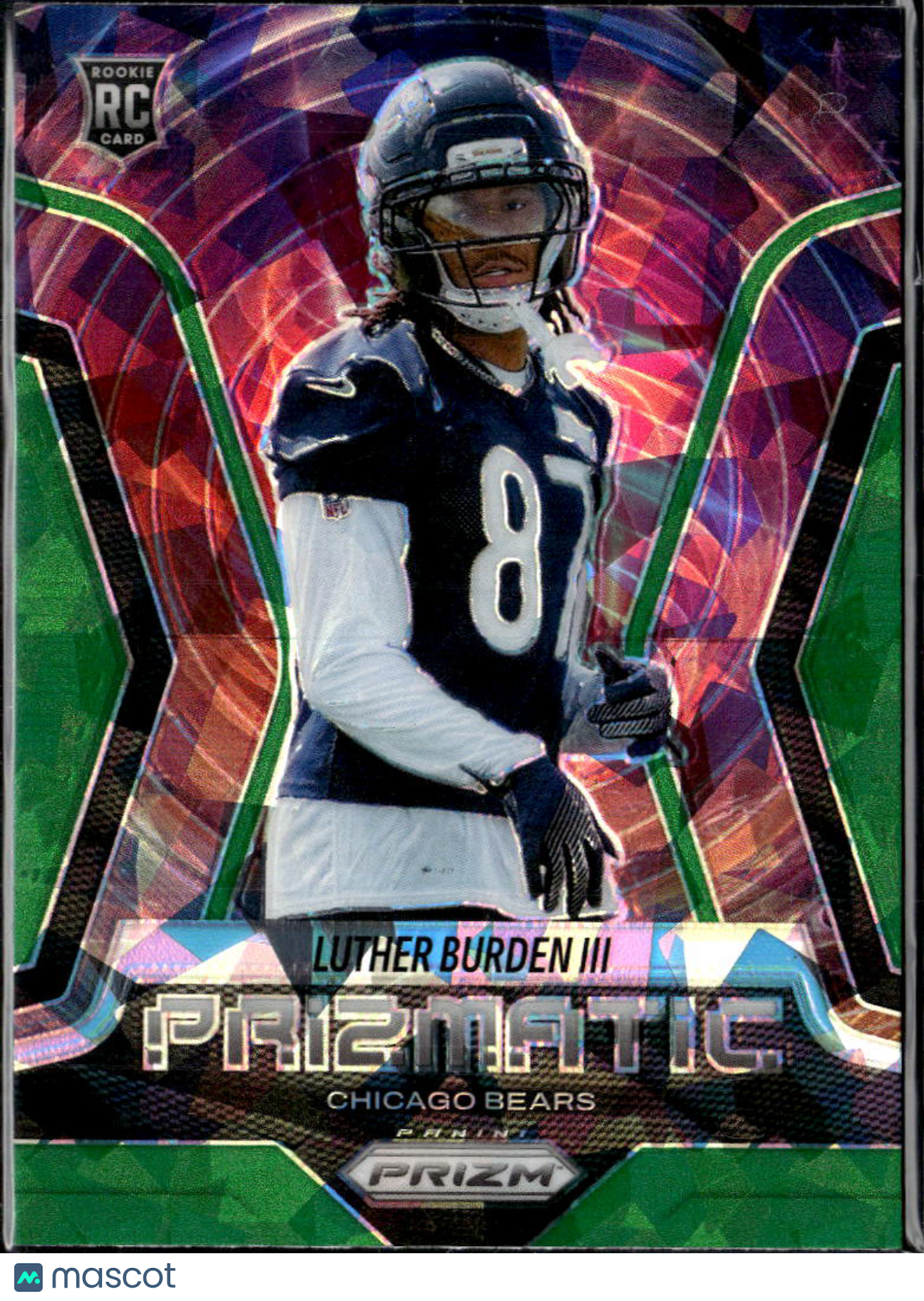 Luther Burden III 2025 Prizm Prizmatic Green Ice RC Chicago Bears
