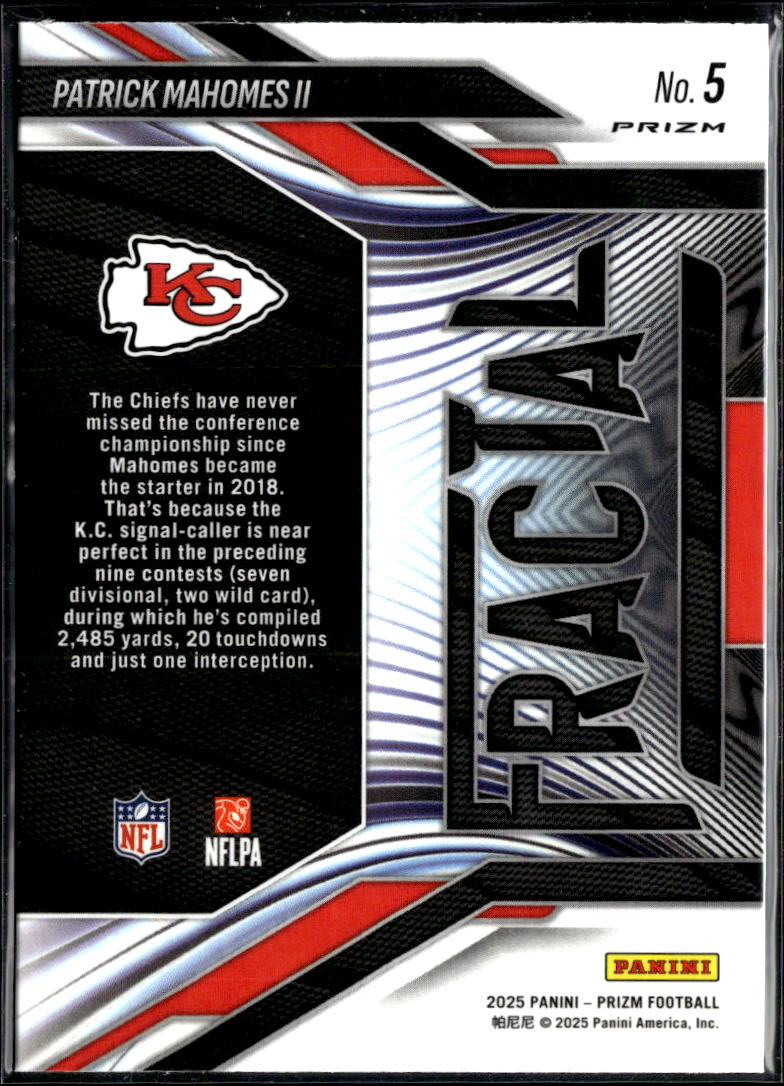 Patrick Mahomes II 2025 Panini Prizm Fractal Green Kansas City Chiefs