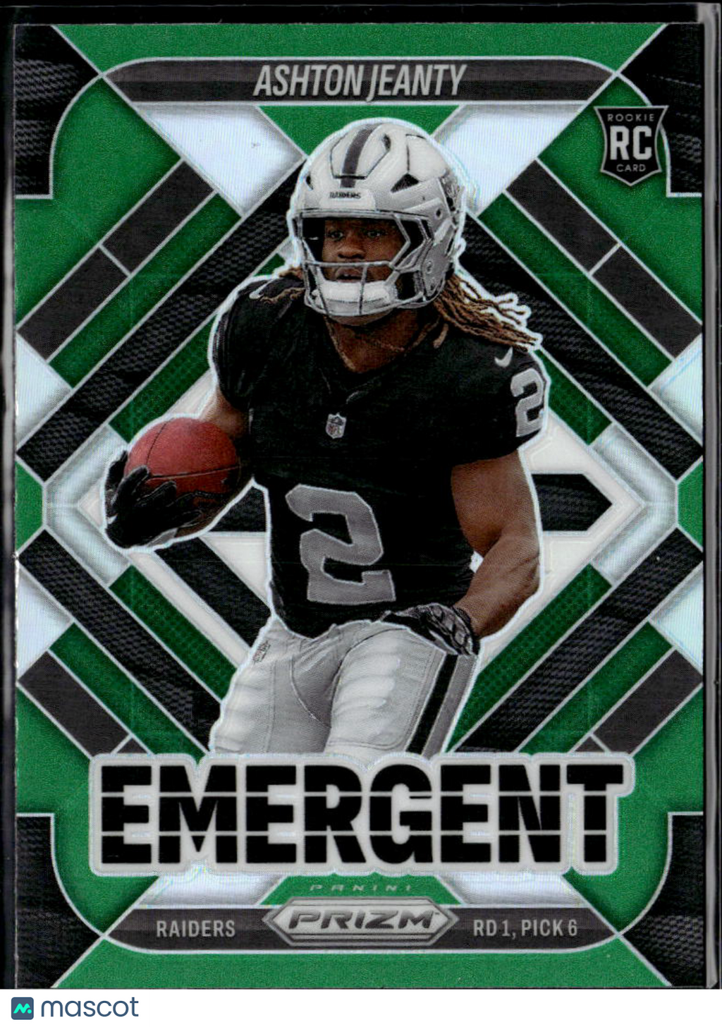 Ashton Jeanty 2025 Prizm Emergent RC Green Rookie Las Vegas Raiders