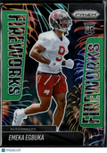 Emeka Egbuka 2025 Panini Prizm Fireworks Green Rookie RC Tampa Bay Buccaneers