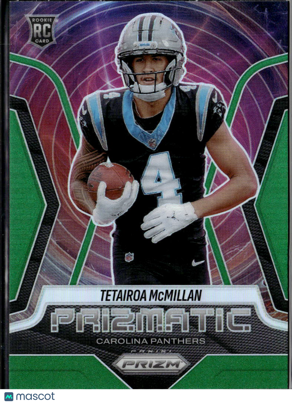 Tetairoa McMillan 2025 Panini Prizm Prizmatic RC Green Carolina Panthers
