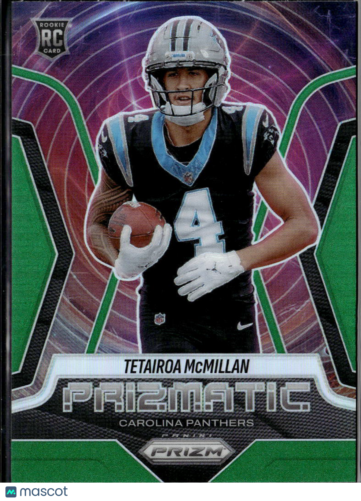 Tetairoa McMillan 2025 Panini Prizm Prizmatic RC Green Carolina Panthers
