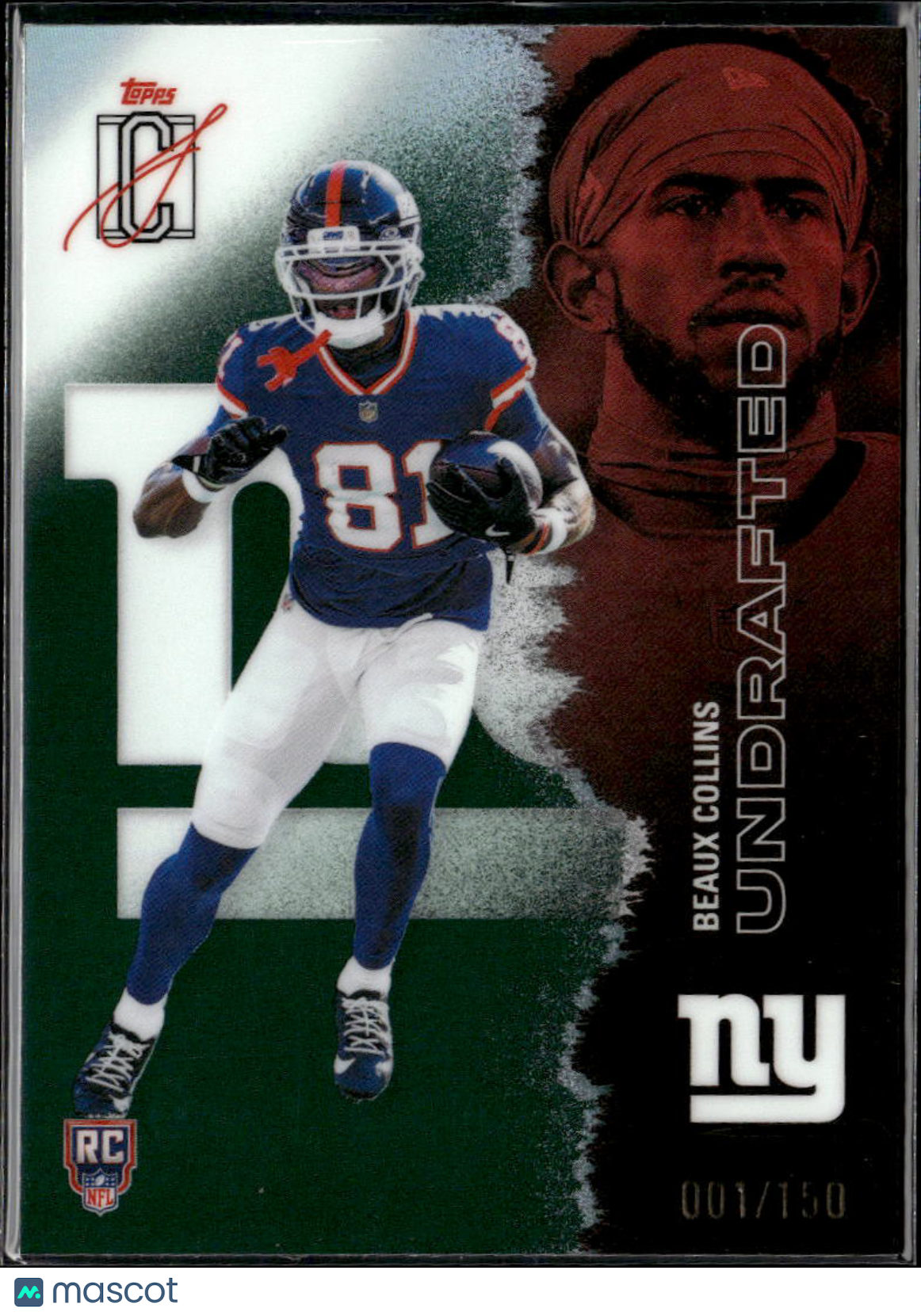 Beaux Collins 2025 Topps Signature Class RC /150 New York Giants