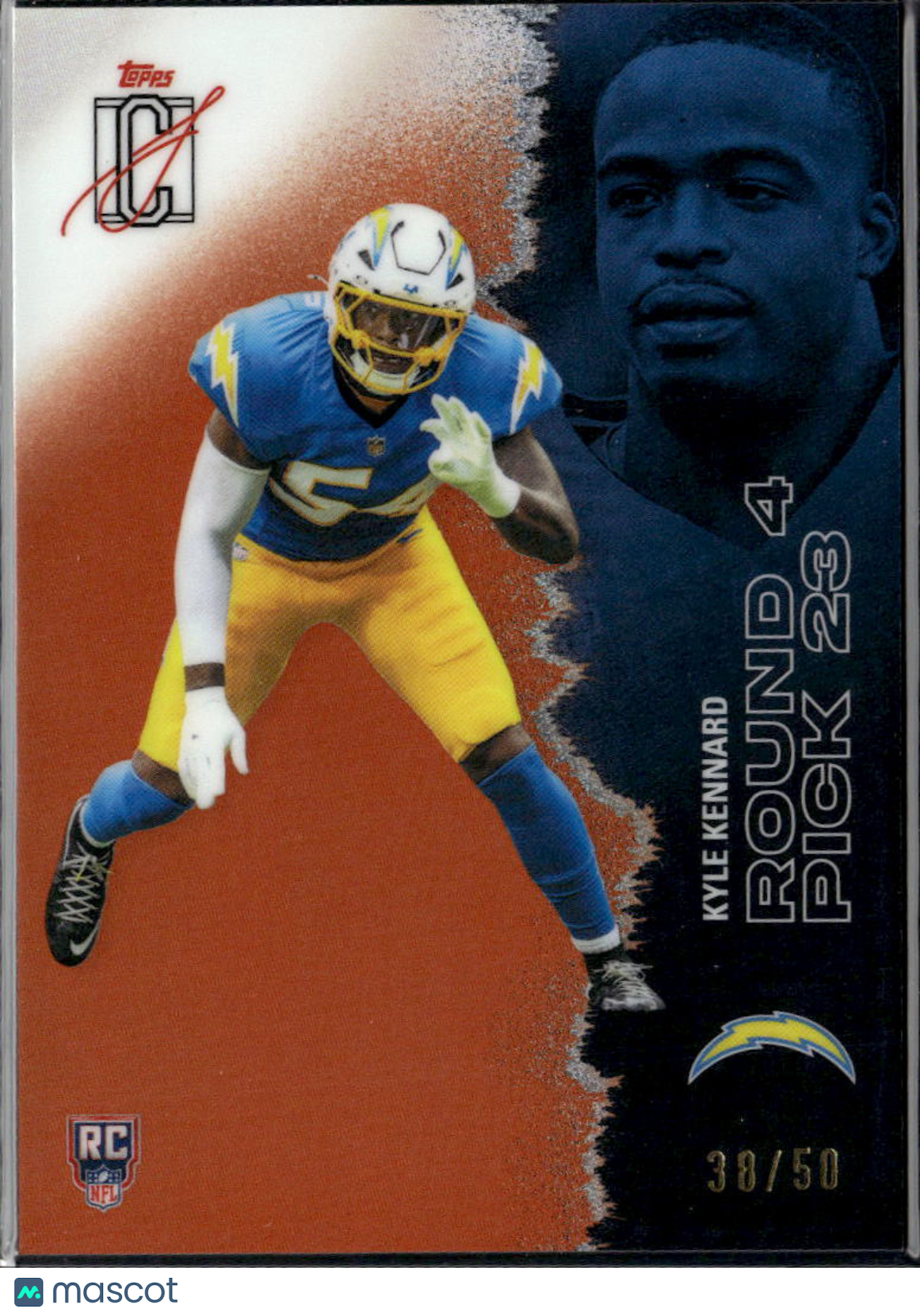 Kyle Kennard 2025 Topps Signature Class RC Orange /50 Los Angeles Chargers