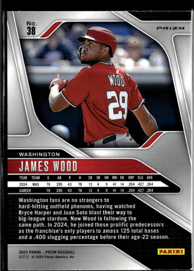 James Wood 2025 Prizm Blue Ice Prizm Washington Nationals