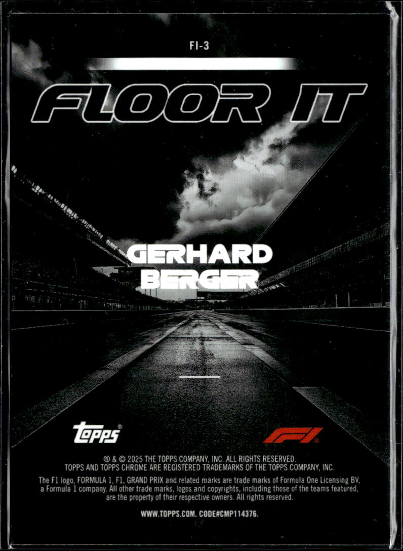 Gerhard Berger 2025 Topps Chrome F1 75 Floor It