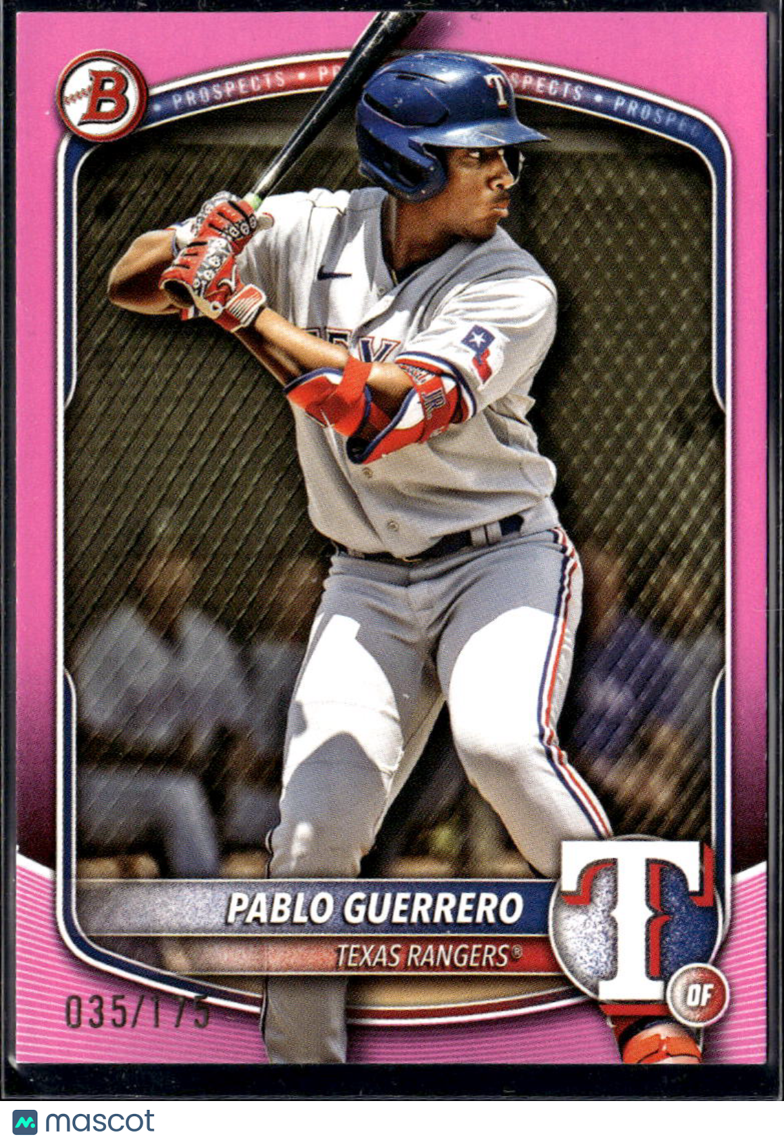 Pablo Guerrero 2025 Bowman Pink /175 Texas Rangers
