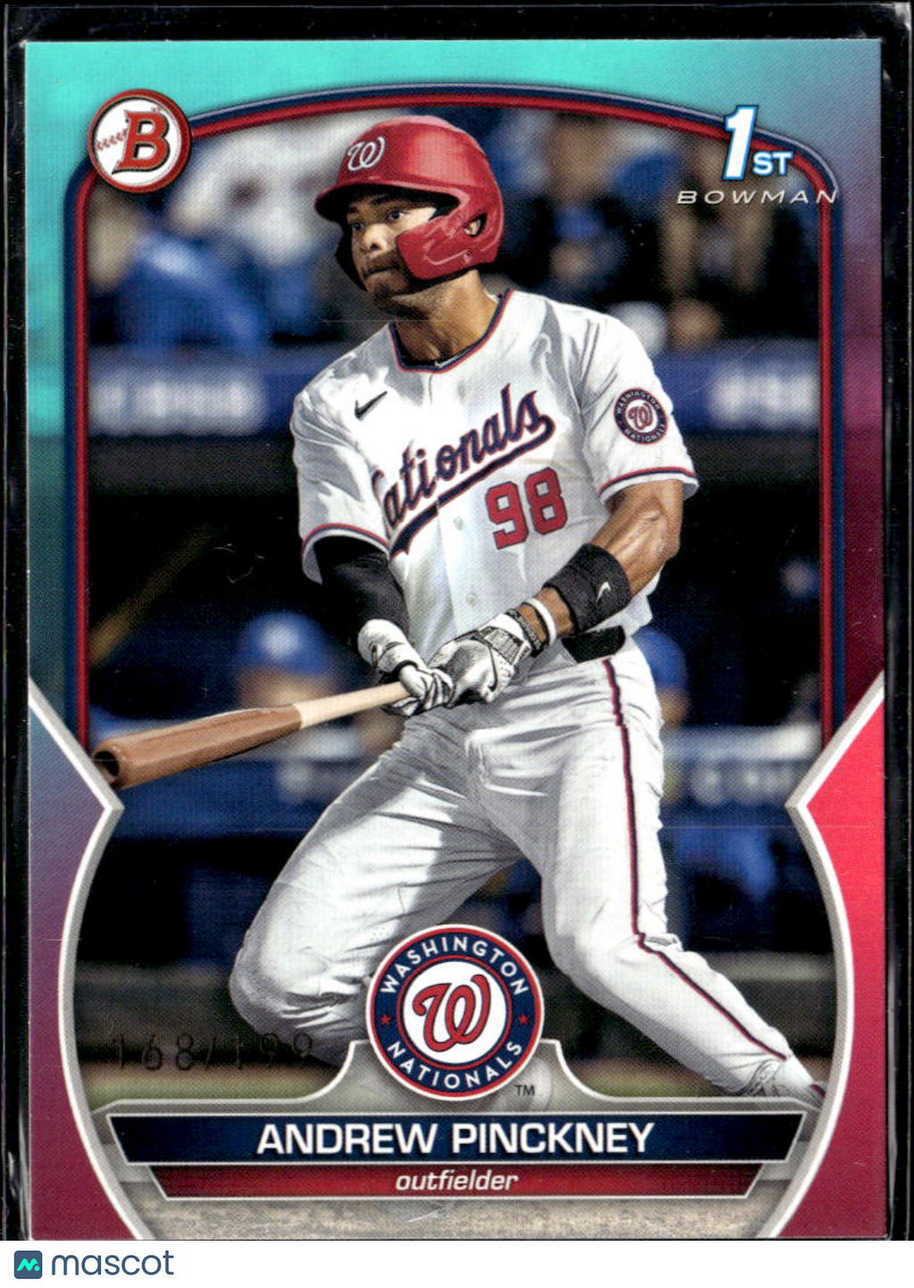 Andrew Pinckney 2023 Bowman 1st  Teal Pink /199 Washington Nationals