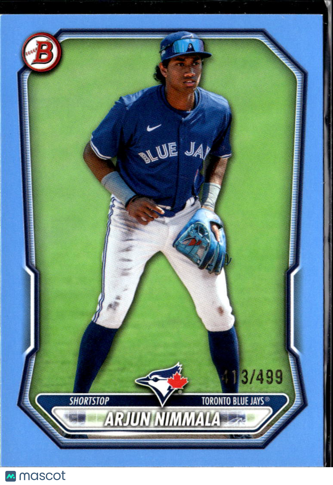 Arjun Nimmala 2026 Bowman Sky Blue /499 Toronto Blue Jays