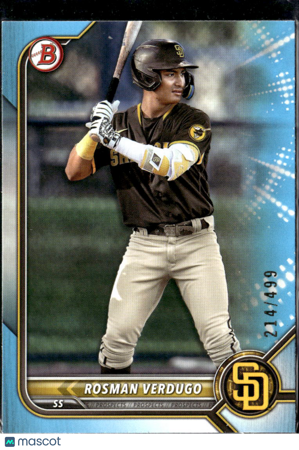 Rosman Verdugo 2023 Bowman Draft Sky Blue /499 San Diego Padres
