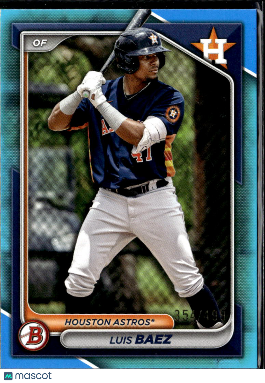 Luis Baez 2024 Bowman Draft Aqua Border /499 Houston Astros