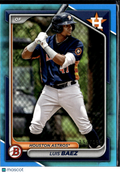 Luis Baez 2024 Bowman Draft Aqua Border /499 Houston Astros
