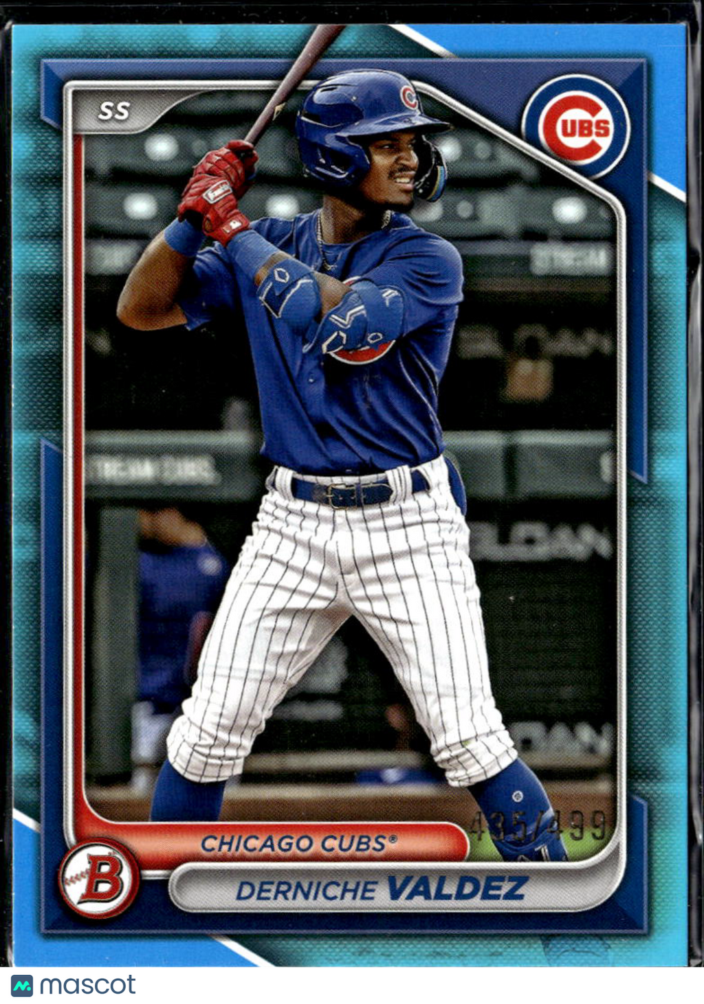 Derniche Valdez 2024 Bowman Draft Sky Blue /499 Chicago Cubs