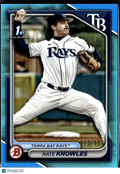 Nate Knowles 2024 Bowman Draft 1st Bowman Sky Blue Border /499 Tampa Bay Rays