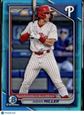 Aidan Miller 2024 Bowman Draft Chrome Sky Blue Refractor Philadelphia Phillies