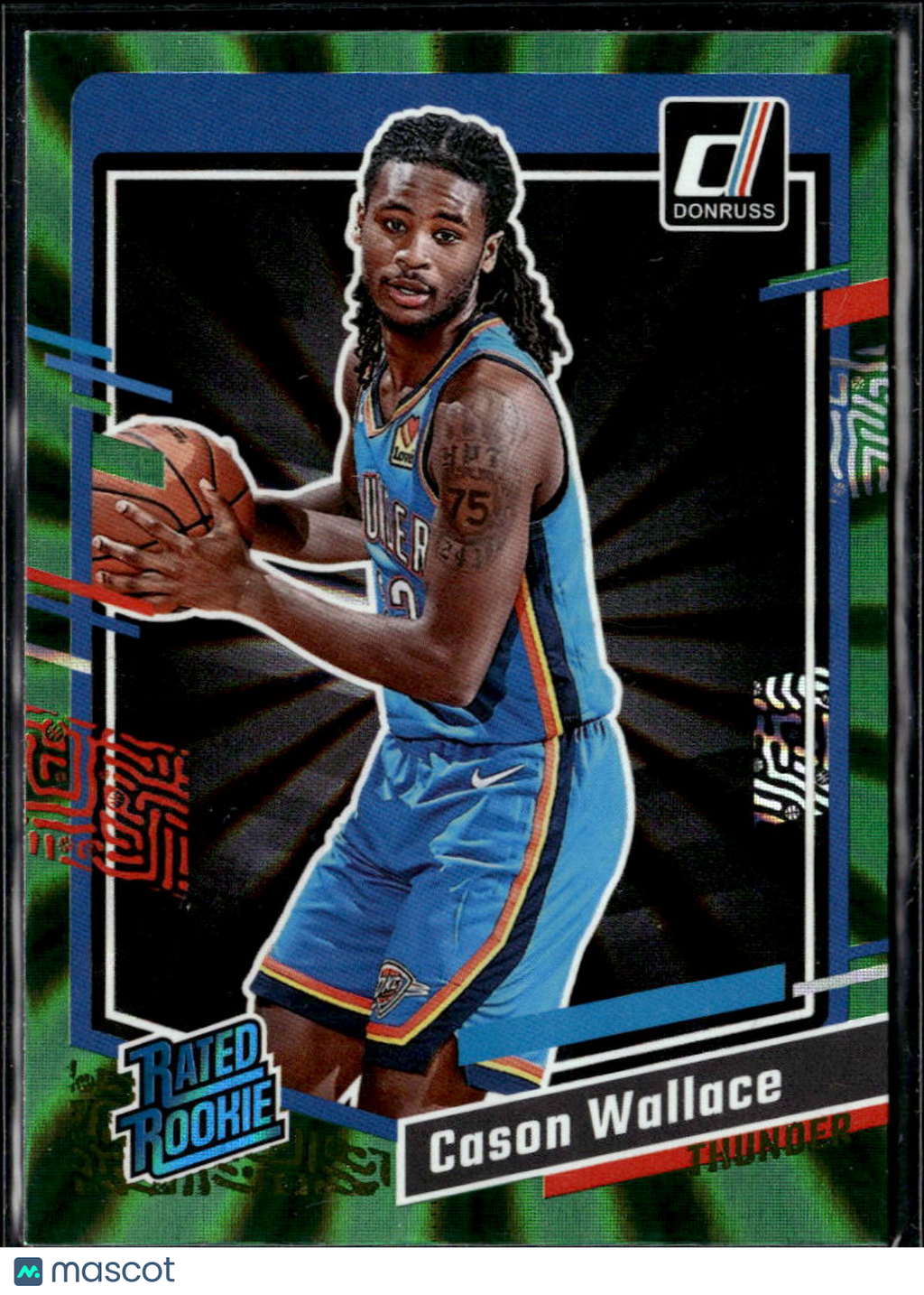 Cason Wallace 2023 Donruss Green Laser Rated Rookie Oklahoma City Thunder