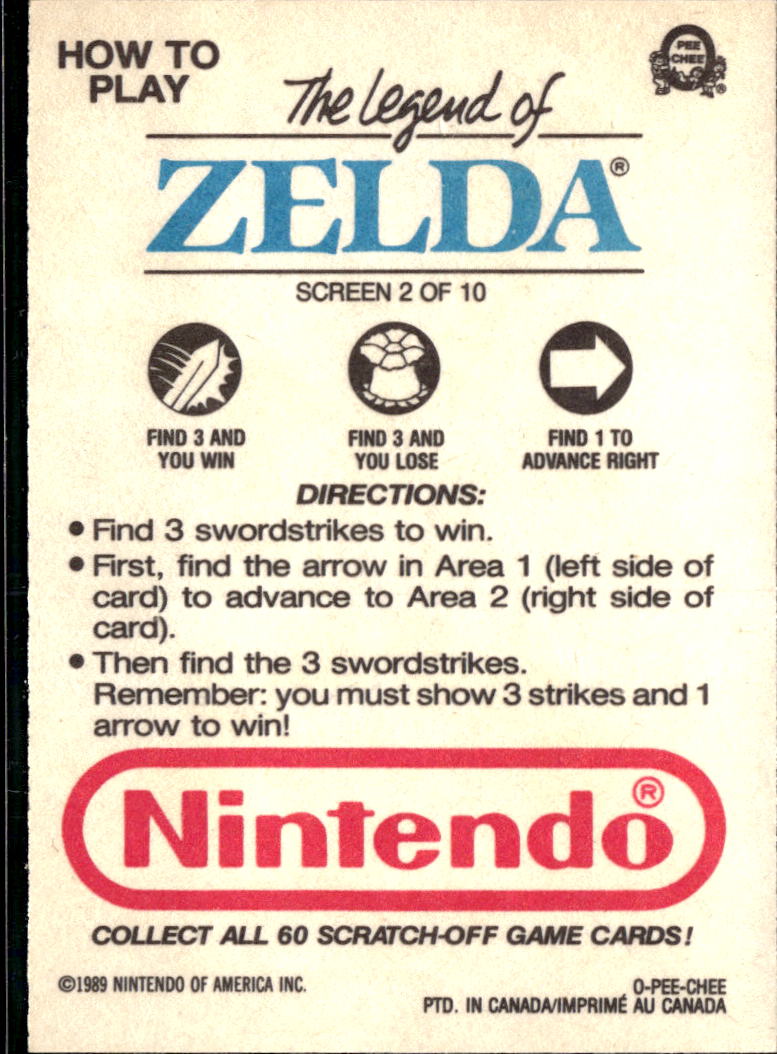 The Legend of Zelda 1989 Topps Trading Card Screen 2 of 10