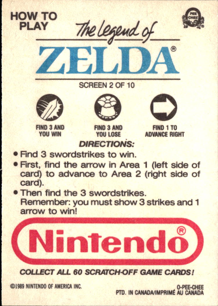 The Legend of Zelda 1989 Topps Trading Card Screen 2 of 10