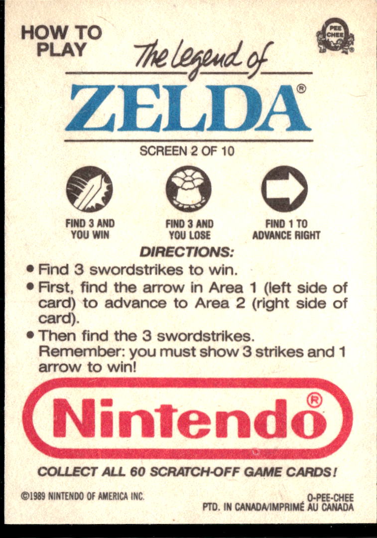 The Legend of Zelda 1989 Topps Trading Card Screen 2 of 10
