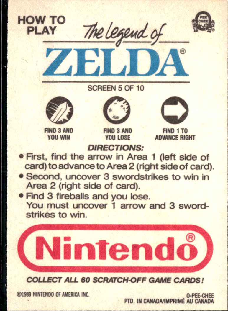 The Legend of Zelda 1989 Topps Trading Card Screen 5 of 10