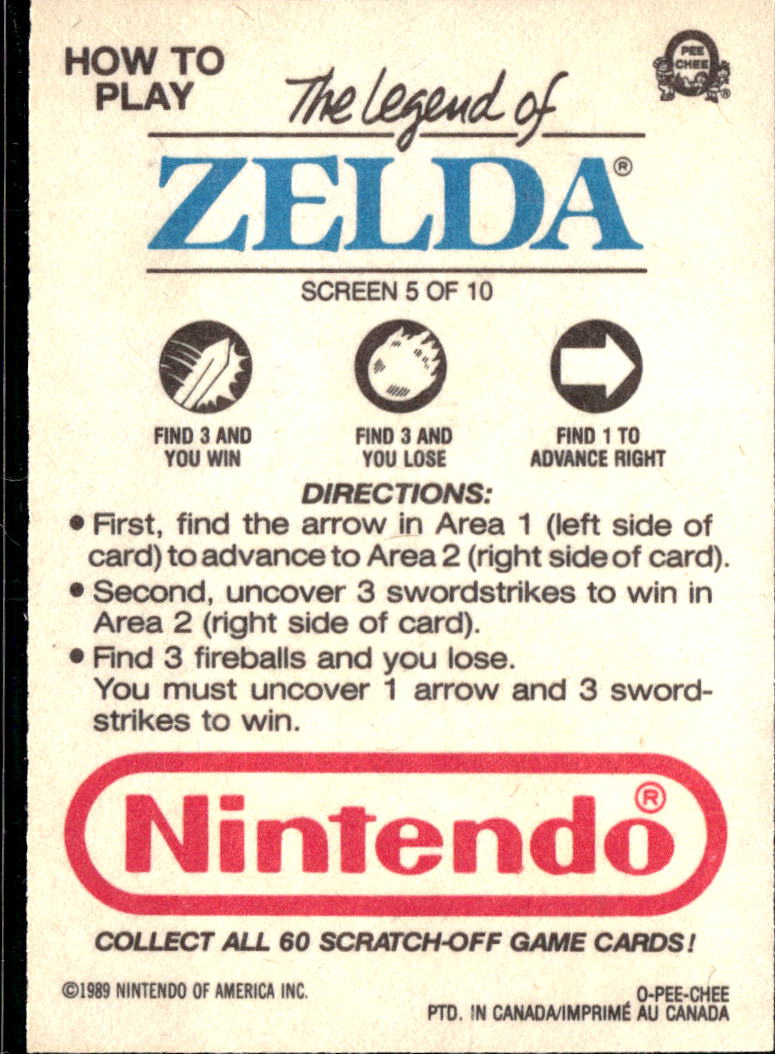 The Legend of Zelda 1989 Topps Trading Card Screen 5 of 10
