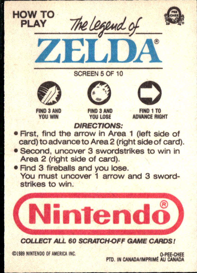 The Legend of Zelda 1989 Topps Trading Card Screen 5 of 10