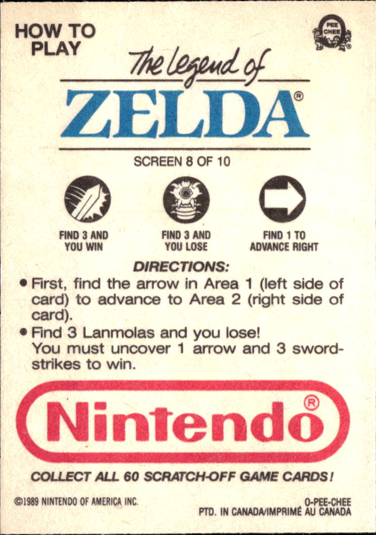 The Legend of Zelda 1989 Topps Trading Card Screen 8 of 10