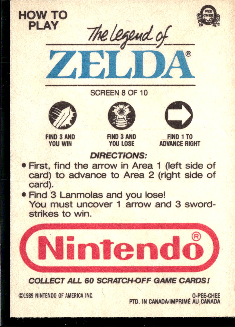 The Legend of Zelda 1989 Topps Trading Card Screen 8 of 10