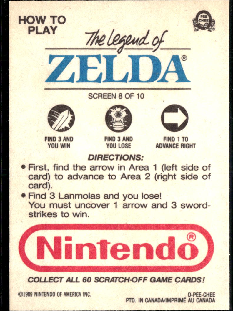 The Legend of Zelda 1989 Topps Trading Card Screen 8 of 10