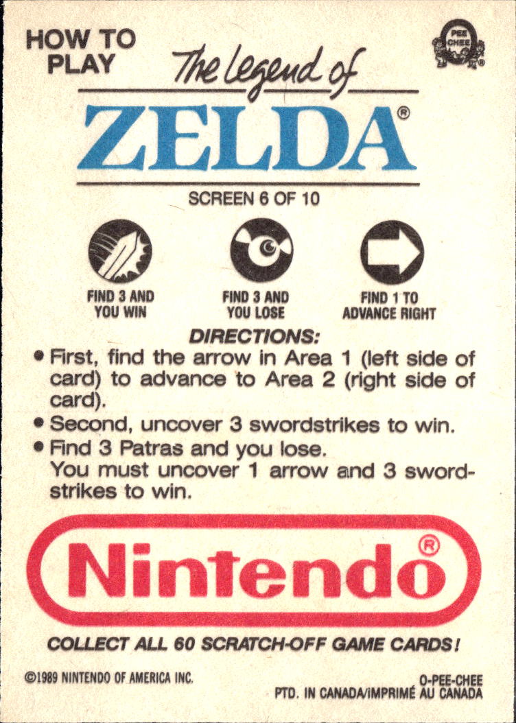 The Legend of Zelda 1989 Topps Trading Card Screen 6 of 10