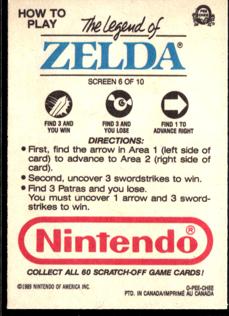 The Legend of Zelda 1989 Topps Trading Card Screen 6 of 10